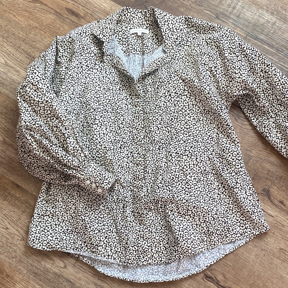 Ann Mashburn 100% Cotton Button Up Poofy Sleeves Womens Small